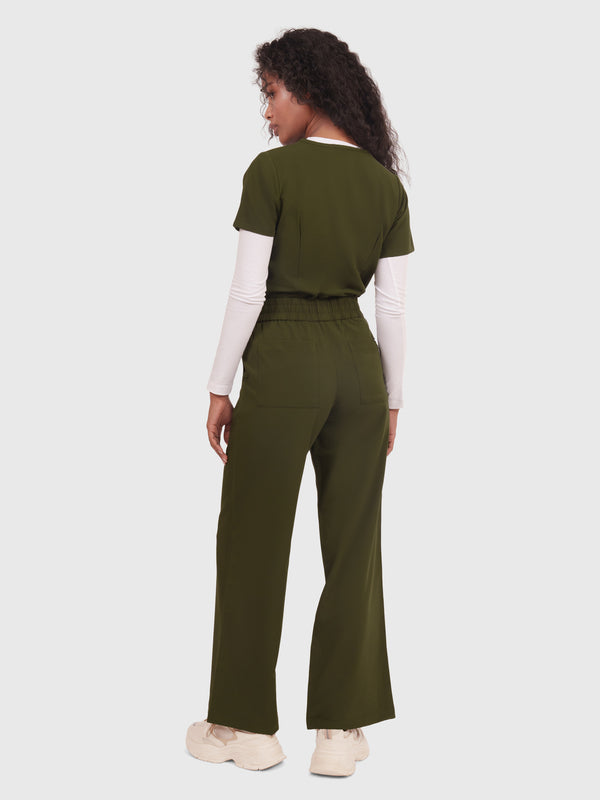 Elan High Waisted Wide-Leg Scrub Pant