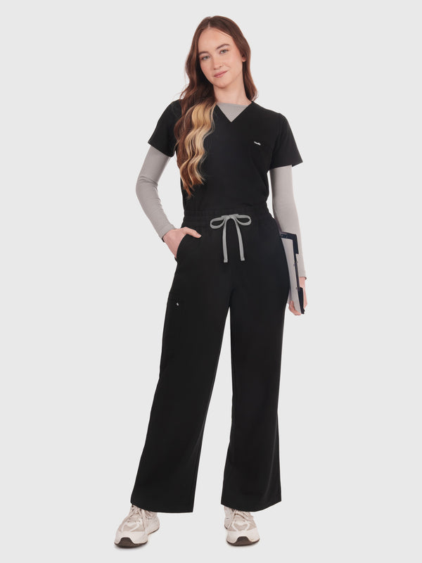 Elan High Waisted Wide-Leg Scrub Pant