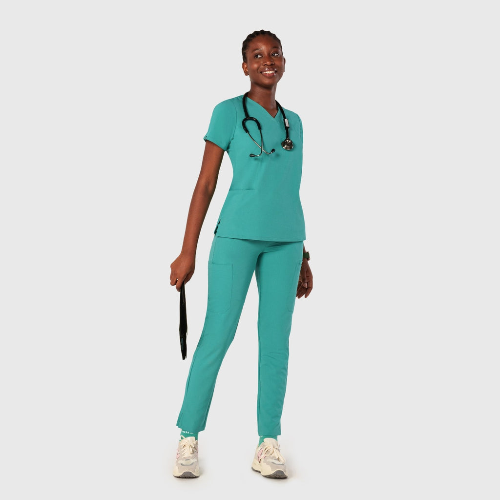 Sleek Eight-Pocket Slim Scrub Pant