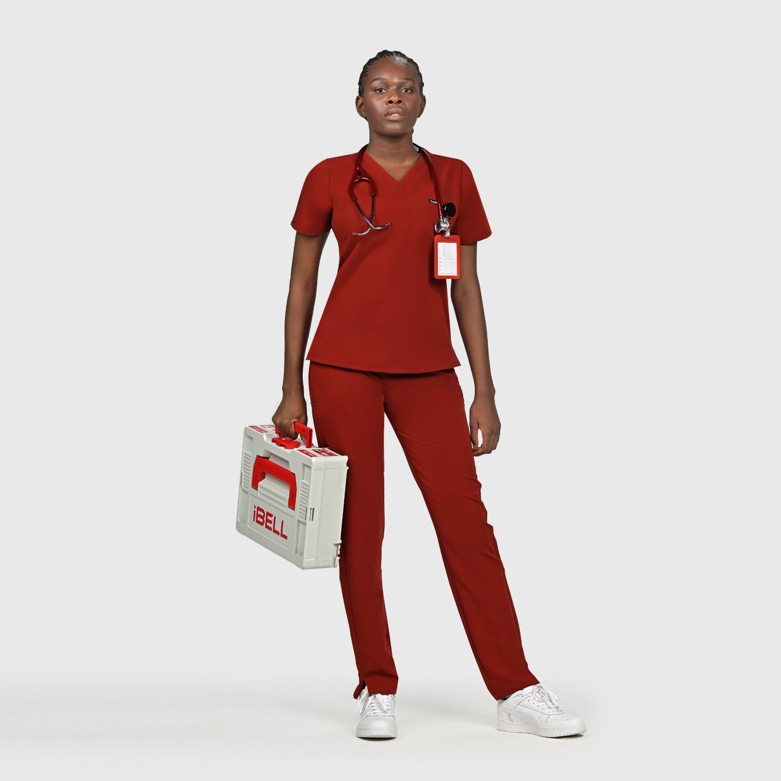 Sleek Eight-Pocket Slim Scrub Pant