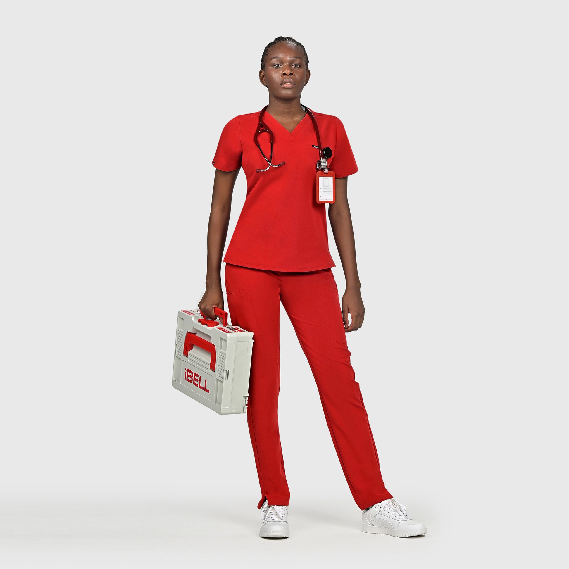 Sleek Eight-Pocket Slim Scrub Pant