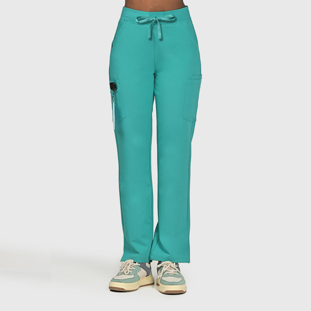High Waisted Rise Ten-Pocket Cargo Scrub Pant